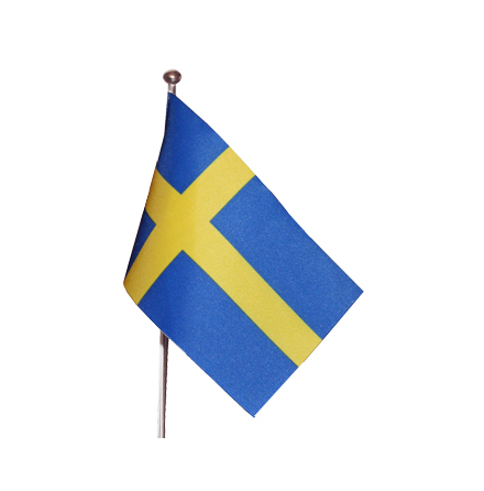 Komplett bordsstng med svensk flagga