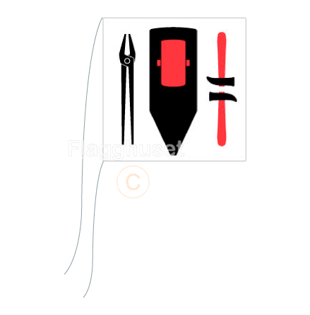 Hrjedalen bordsflagga 15x15 cm