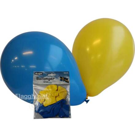 Ballonger bl &amp; gul 12-pack