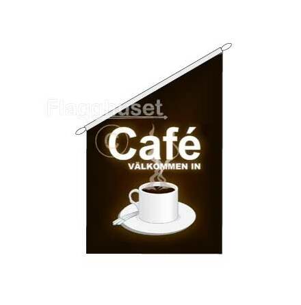 Cafe Fasadflagga 60x40 cm tyg