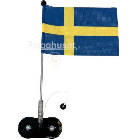 Bilstng m. magnetfste inkl. svensk bilflagga