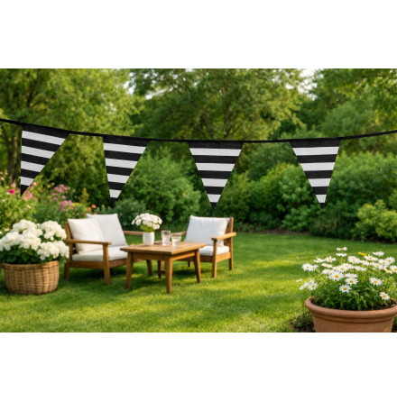 Vimpelspel svart/vit | 4 m